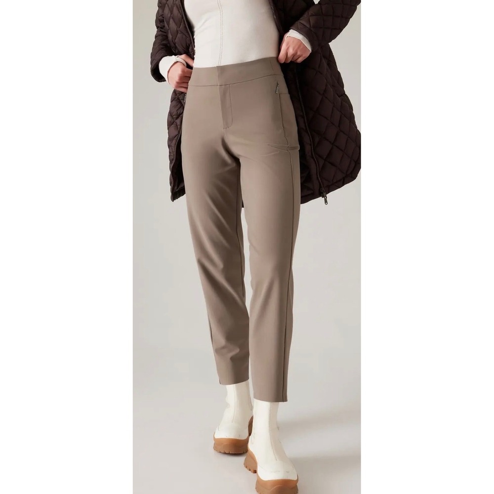 Athleta Stellar Trouser Womens 10T Tall grey Slim Leg Zip Hem Cargo Pants